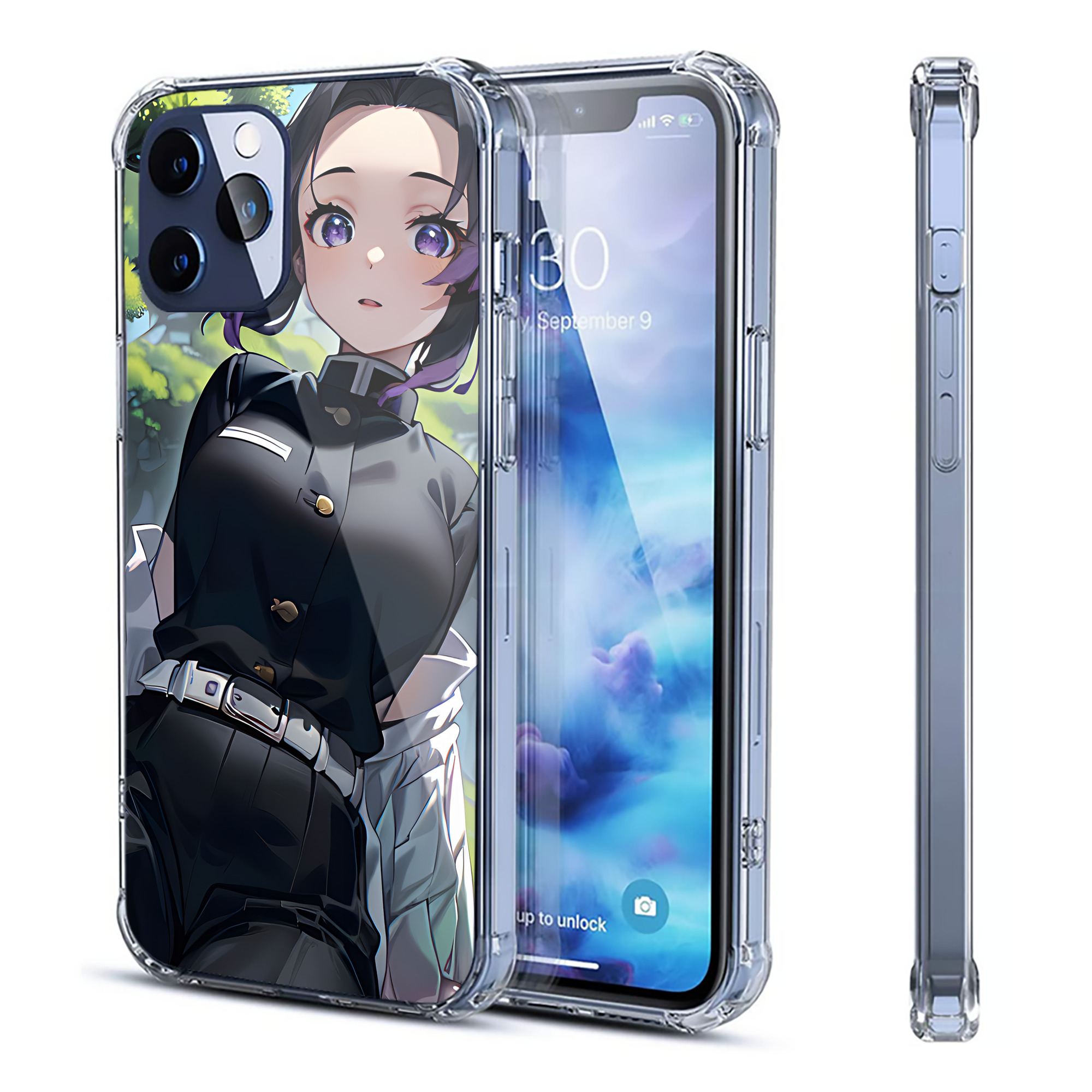 （画像用） 鬼滅の刃（きめつのやいば）蟲柱-胡蝶 しのぶ／こちょう しのぶ Kochou Shinobu 【iPhone 12シリーズ対応】透明スマホケース（クリアソフトケース）